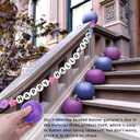 Halloween Giant Friendship Bracelet Garland Jumbo Happy Halloween Banner with Foam Circles Plastic Balls for Birthday Party Decorations Supplies Indoor Outdoor(Blue and Purple)