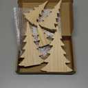 Jetec 5 Pcs 5 Sizes Christmas Wooden Trees Cutouts for Crafts Unfinished Wooden Trees Blank Block Rustic Tabletop Decoration for Home Fireplace Shelf Decor Xmas Gifts Paint Craft Project