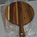 Hsei 2 Pcs Acacia Wood Cutting Board with Handle Wooden Charcuterie Board Large Paddle Carving Chopping Set Butter Serving Tray for Cheese Meat Fruit Pizza Bread Baking(Classic Handle) (16x12, 17x10 inch)