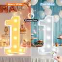Light Up Numbers Birthday Decorations, Marquee Number Lights Sign with Remote, Lighted Numbers for 21st Birthday Wedding Anniversary Party Backdrop Wall Decor, Cool White and Warm White Number 21