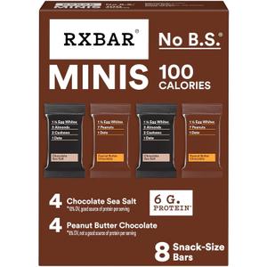 RXBAR Minis Protein Bars, Protein Snack, Snack Bars, Variety Pack, 7.3oz Box (8 Count)