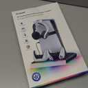 PS5/Slim/Pro Stand for Disc & Digital Console, PS5 Cooling & Charging Station with RGB Lights, PS5 Controller Charger Built-in 3 Level & AUTO Adjustable Fan, PS5/Slim/Pro Accessories Comes 3 USB Ports (Black & White)