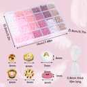 QUEFE Pink Bracelet Making Kit Friendship Bracelets 2850 Flat Clay Beads and Gold Spacer Beads for Jewelry Making, Crafts, Gifts and Birthday (Rose Smoke)