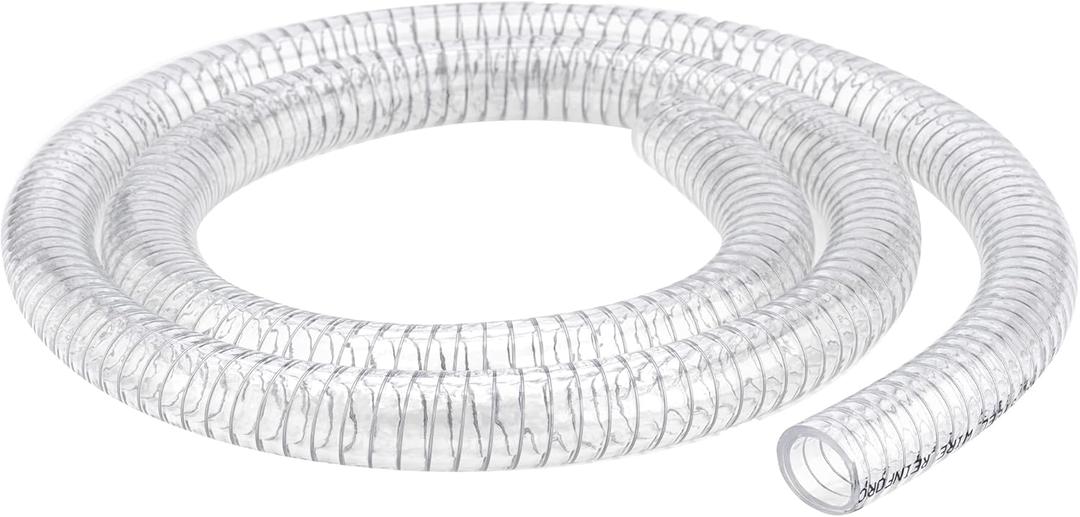 1/2"id-10ft PVC Reinforced Tubing Steel Wire Suction Flexible Hose Vinyl Tubing Heavy Duty PVC Vacuum Hose Drain Fuel Oil Gas Water for Marine Bilge Pump Pond Spa