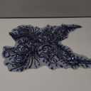 Flower Sequin Appliques, Navy Blue Appliques, Bodice Applique, Beaded Applique for Dresses, Dancewear, Evening Gowns, Apparel and More (Navy Blue)