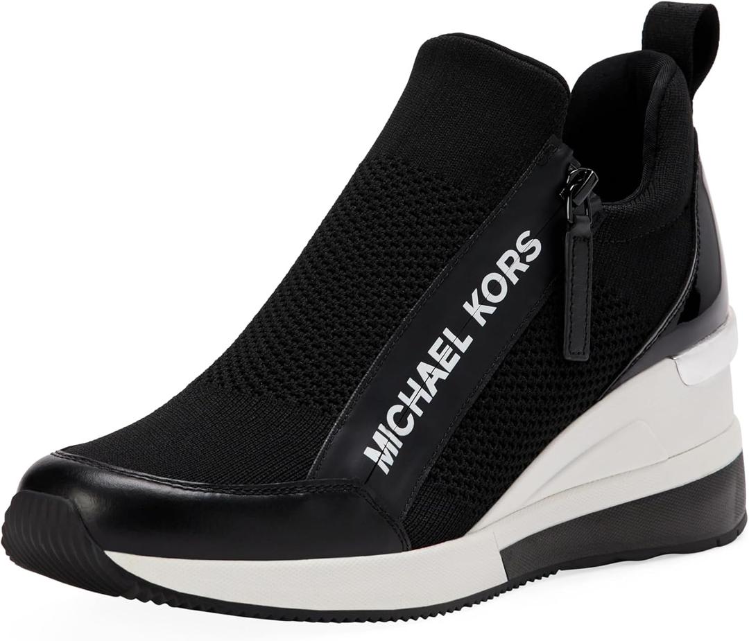 Michael Kors Women's Willis Wedge Trainer, Black, 8