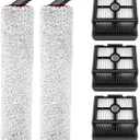 (5 Pieces) Replacement Vacuum Filters Roller Brushes Compatible with Dreame G10 Pro, H12 Pro, H12 Dual Wet Dry Vacuum Cleaner Accessories Kit Include 2 Brush Rollers, 3 HEPA Filters Easy Clean