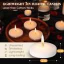 3 inch White Floating Candles, 48 Pack Unscented Floating Candle,8-9 Hours Burning Floating Candles for Centerpieces, 3 Water Candles for Cylinder Vases, Wedding, Party
