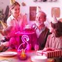 Flamingo Neon Sign - Pink LED Neon Lights USB/Battery Powered Room Decor for Bedroom, Party, Bar, Birthday Gifts for Women and Girls