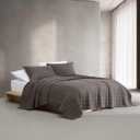 Calvin Klein - King Quilt, Melange Flannel Bedding, Super Soft and Cozy Home Decor (Melange Flannel Chocolate Brown, King)