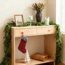 9FT Christmas Cedar Garland, 2Pcs Artificial Real Touch Realistic Greenery Christmas Pine Garland for Fireplace Mantel Table Stairs Indoor Outdoor Holiday Decoration