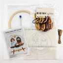 QZAVIRE Nativity Scene Embroidery kit, Christmas Cross Stitch Kit with Wooden Hoop All-Inclusive Supplies Easy Embroidery Starter for Beginners Adults Holiday Home Decor DIY Hand Gift