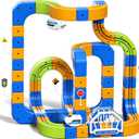 Fortand Electric Train Set for Kids 4 5 6 7 8, 225PCS(80 Tracks +2Trains) 3D Infinity Flexible Anti-Gravity Cube Trains Track STEM DIY Railroad Building Toy, Birthday Gifts for Boys & Girls Ages 3-8