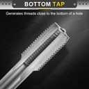 uxcell Hand Plug Tap 1/2-20 UNF 2B Thread Plug Style Taps Straight Flute Screw Tapping Threading Tool High Speed Steel HSS6542