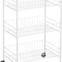 Rubbermaid 3-Tier Shelving Wheeled Organizer Wire Adjustable Metal Storage Cart for Office/Kitchen/Bedroom/Laundry Home Use White, Style: Storage Cart, 
Size	27.75 inches x 11.25 inches x 4.88 inches