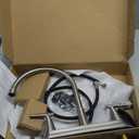 HURRAN 2-Handle Kitchen Faucet with Pull-Out Side Sprayer, 8 Inch High Arch Stainless Steel 360Rotating Kitchen Sink Faucet, 4 Hole Faucet for Kitchen Bar Rv Camper, Nickel