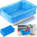 50 Pack Disposable Meat Lug Liners Heavy-Duty 22" x 21" Poly Tub Liners 2.5 Mil Food Basket Bags for Meat Processing, Mixing & Transport Storage Flat-Open Plastic Bag for Easy Cleanup(Blue)