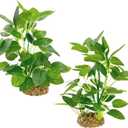 Silk Aquarium Plants (2-Pack) 9.8 Inch Artificial Plastic Fish Fish Habitat Decor, Small to Moderate Size Aquarium Decorations, Safe Green Plants for Freshwater Tanks
