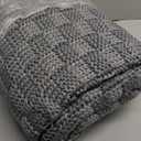 Knitted Weighted Blanket for Adult, No Beads Heavy Blanket 60 x 80'' 10lbs, Breathable Chunky Knit Blanket, Cooling Weighted Blanket for Hot Sleepers, Christmas Home Decor (Light Grey)