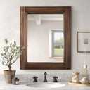 YOSHOOT Hand-Made Wooden Spliced Wall Mirror for Bathroom, Rustic Farmhouse Vanity Mirror, Dcor Wall Art, Solid Wood Frame, Vertical or Horizontal Hanging