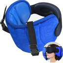 SARISUN Travel Pillows for Airplanes, Airplane Pillow for Long Flight, Airplane Head Strap with Eye Mask for Sleeping, Kids Travel Neck Pillow for Car, Road Trip Car Headrest, Blue