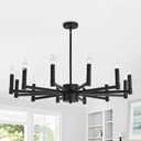 ASGYISA 12 Light Black Chandeliers Modern Sputnik Light Fixtures Vintage Hanging Light for Dining Room Living Room Farmhouse Bedroom Kitchen (36inch)