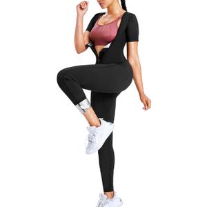 Junlan Sauna Suit Women Full Body Sweat Sauna Suit (X-Large, Black)