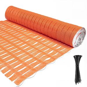 Orange Safety Fence 4x100 ft, Construction Barrier Fence with Built-in Top Rope & 50 Zip Ties, Woven HDPE Temporary Mesh Fencing for Snow Fence, Driveway Marking, Road Warning, Crowd Control