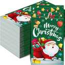 100 Pieces Christmas Paper Guest Napkins 3 Ply Merry Christmas Cocktail Napkins Disposable Xmas Bathroom Hand Towel Santa Gnome Christmas Tree Napkins for Party Supplies (Santa Claus)