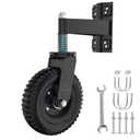 Gate Wheel, 8 Inch Wheel Diameter, 15.4 Inch Height, Suit for Metal Tube & Wooden Gates, 700lbs Capacity, Spring-Loaded Heavy Duty Rubber Casters