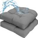 Patio Outdoor Chair Cushions Set of 2 Waterproof 19.5" x 19.5" x5" Outdoor Chair Cushion with Thick PP Cotton Resistant Patio Furniture Pads for Indoor & Outdoor Wicker Chair Cushion, Gray