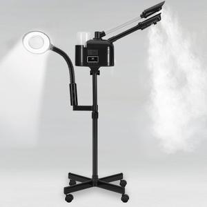 Artist hand Facial Steamer Professional 3 in 1 Hot and Cold Facial Steamer with 5X LED Magnifying Lamp, Esthetician Facel Steamer Fast Heating for Beauty Salon Spa Home Use,  Black Hot & Cold & Magnifire Lamp