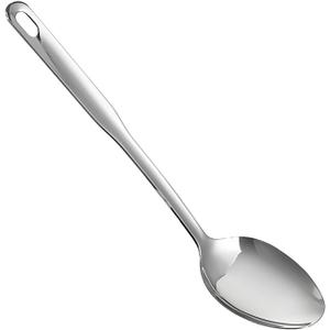 IMEEA Large Cooking Spoon SUS304 Stainless Steel Metal Serving Spoon for Mixing, 12.8-Inch