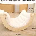 2 in 1 Montessori Climbing Arch for Toddlers,Rainbow Wooden Climbing Arch Rocker& Cushion,Pillow for Arches，Climbing Triangle Ramp,Montessori Climbing Gym for Kids 0-8