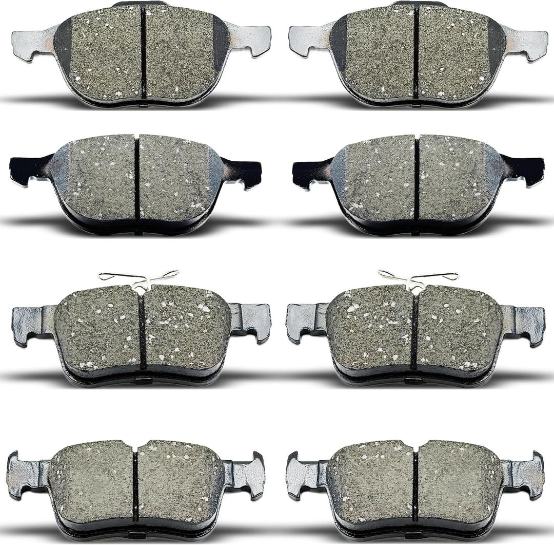 Front Rear Ceramic Brake Pads 8 Pieces Set fit for 2017-2019 Ford Escape 2.5L/FWD and with 1.5L