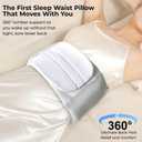 Night Align Support Pillow Lumbar Pillow for Office Chair 360° Active Waist Adjustable Align Lower Back Cushion Breathable Soft Silk Cotton with Ergonomic Curve for Bed Office Chair & Car Seat(L)