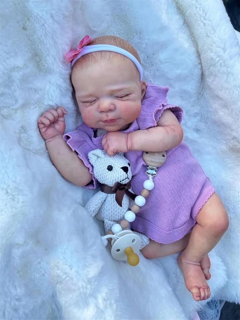 Anano Squishy Silicone Baby Doll 20 Inch Waterproof Lifelike Reborn Baby Dolls Toddler Realistic New Born Baby Doll Anatomically Correct for Kids (Soft Cloth Body)