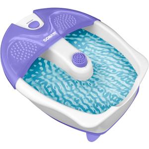 Conair Soothing Pedicure Foot Spa Bath with Soothing Vibration Massage, Deep Basin Relaxing Foot Massager with Jets, Blue/White (1 Count (Pack of 1), Purple)