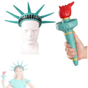 Bulex Statue of Liberty Costume Accessories Crown Torch, Statue of Lady Liberty Hat Headband