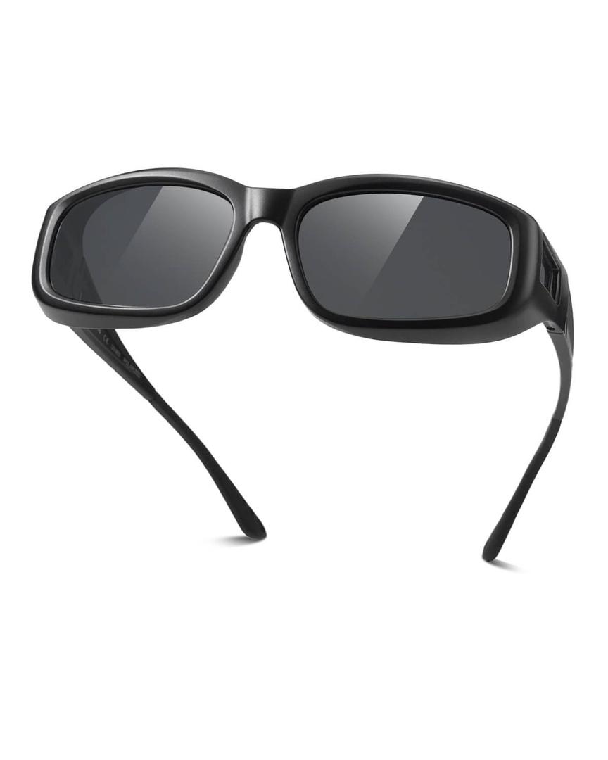 2 x Meeloog Polarized Sports Sunglasses Fit Over Glasses for Men Women, Wrap Around UV Protection Shades Driving Cycling Fishing (P1 Silver Frame/Silver Mirrored Lens)