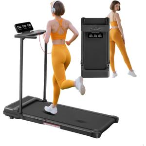 Walking Pad Treadmill with Handle Bar, 3.5HP Compact Portable Foldable Walking Pads Treadmill with Handles, Electric Small Treadmills for Home Office Apartment, LED Display, 400 LBS Capacity