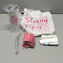 Silkfly 5 Pcs Book Lovers Gifts Set, Gifts for Book Lovers, Includes 20 oz Wine Tumbler Socks Bookmark Tote Bag and Cosmetic Bag (Pink Ribbon)