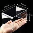 Chuangdi 2 Sets Acrylic Display Risers, Product Stand, Jewelry Display Riser Shelf Showcase Fixtures for Dessert Cupcake Candy Figure Treat Action Showcase(Clear, Small Set)
