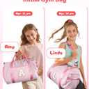 Gift for Grandkids, Girls Travel Duffle Bag, Kids Initial Overnight Bags with Shoe Compartment, Personalized Weekender Bag with Makeup Pouch, 10 Year Old Girl Birthday Gifts (Letter R)