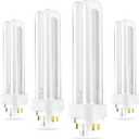 (4 Pack) PLC-18W 865, 4 Pin G24q-2, 18 Watt Double Tube, Compact Fluorescent Light Bulb, Replaces Sylvania CF18DD/E/865 and Philips - PL-C 18W/865/4P/ALTO