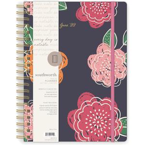 Southworth Academic Planner (July 2021-June 2022), 8.5" x 11" Bright Floral, 28 lb./105 gsm Paper, Large Twin Wire (92114)