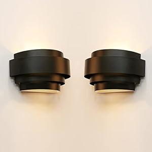 LightInTheBox Modern Wall Sconce Set of 2 Indoor Wall Light Fixture Half Moon Metal Wall Lamp White for Stair Hallway Home Theatre Bedroom (2PCS)