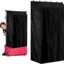 Privacy Curtain for Dance Bag Suitcase Portable Changing Room Black Three Sides Privacy Curtain Without Rack Privacy Partition Screens for Dancer Backstage Accessories, Camping, Window Shades (Black)