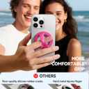 JOYROOM Magnetic Phone Grip, Silicone Finger Loop Grip [Portable Phone Stand] Phone Grip for Magsafe, for iPhone 17/16/15/14/13/12 Series, Rose Red