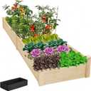 8x2ft Outdoor Wooden Raised Garden Bed Planter for Vegetables, Garden, Lawn, Patio,8x4x2 Raised Garden Bed; Planter Box-Natural (96x24x9in)